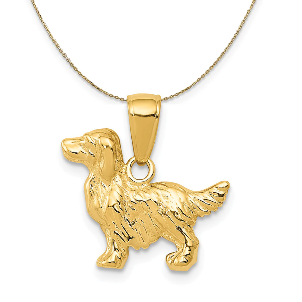 14k Yellow Gold Sm Springer Spaniel Necklace, Item N20243 by The Black Bow Jewelry Co.