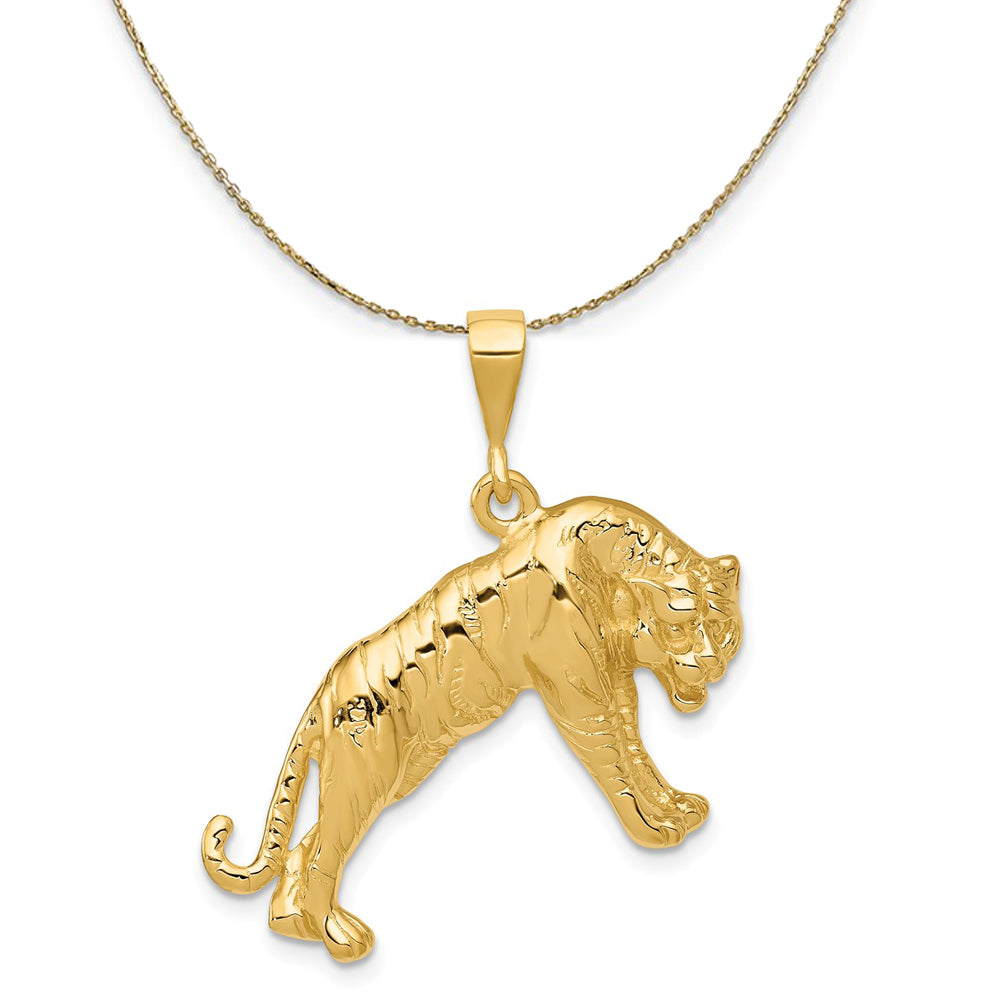 14k Yellow Gold Polished Tiger Necklace, Item N20270 by The Black Bow Jewelry Co.