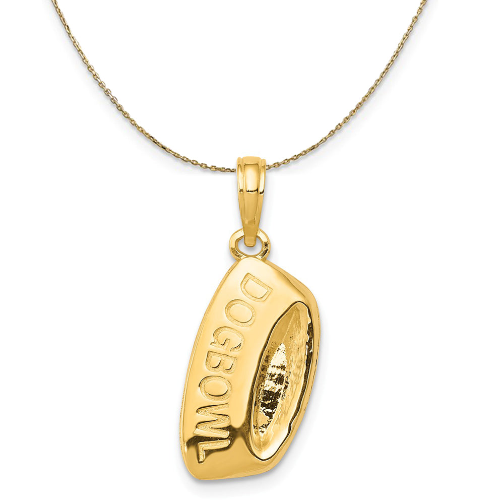 14k Yellow Gold Dog Bowl Necklace, Item N20291 by The Black Bow Jewelry Co.