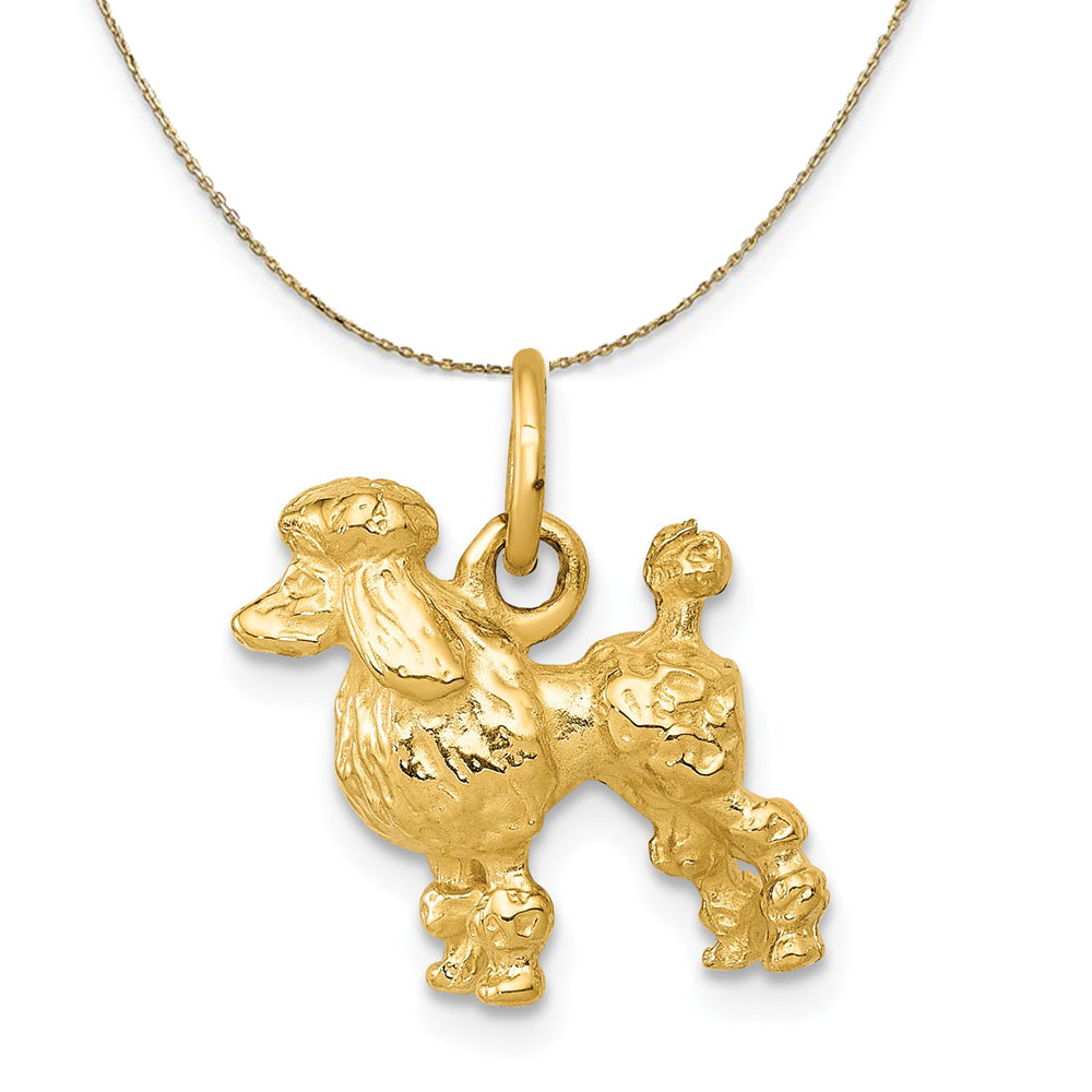 14k Yellow Gold Poodle Necklace, Item N20299 by The Black Bow Jewelry Co.