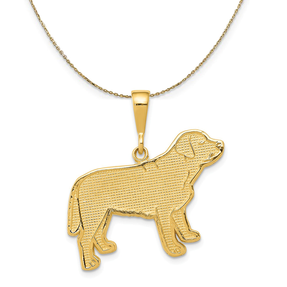 14k Yellow Gold Labrador Retriever Necklace, Item N20338 by The Black Bow Jewelry Co.