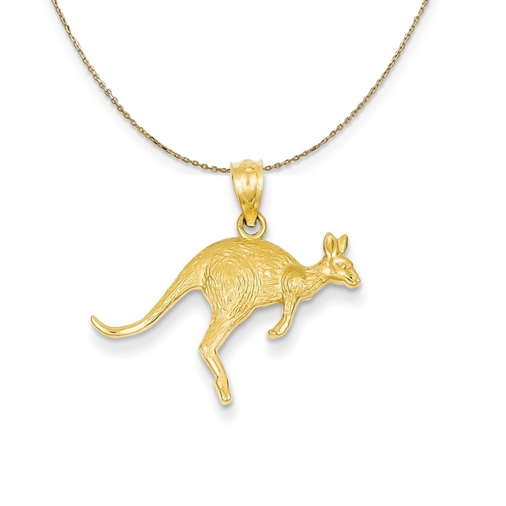 14k Yellow Gold Hopping Kangaroo Necklace, Item N20380 by The Black Bow Jewelry Co.