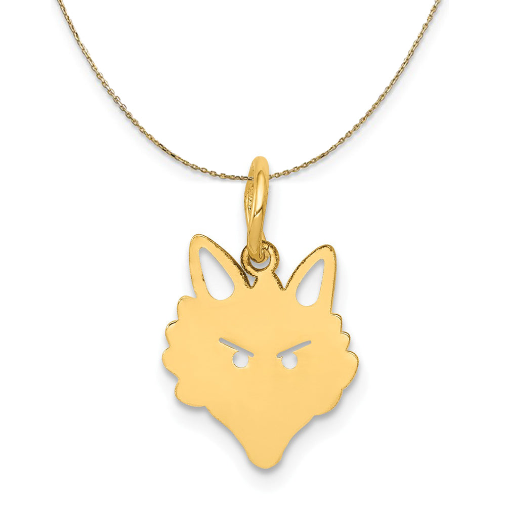 14k Yellow Gold Polished Fox Head Necklace, Item N20381 by The Black Bow Jewelry Co.