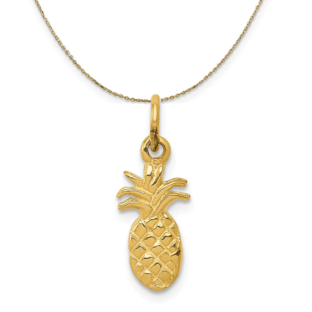 14k Yellow Gold Sm Polished Pineapple Necklace, Item N20414 by The Black Bow Jewelry Co.