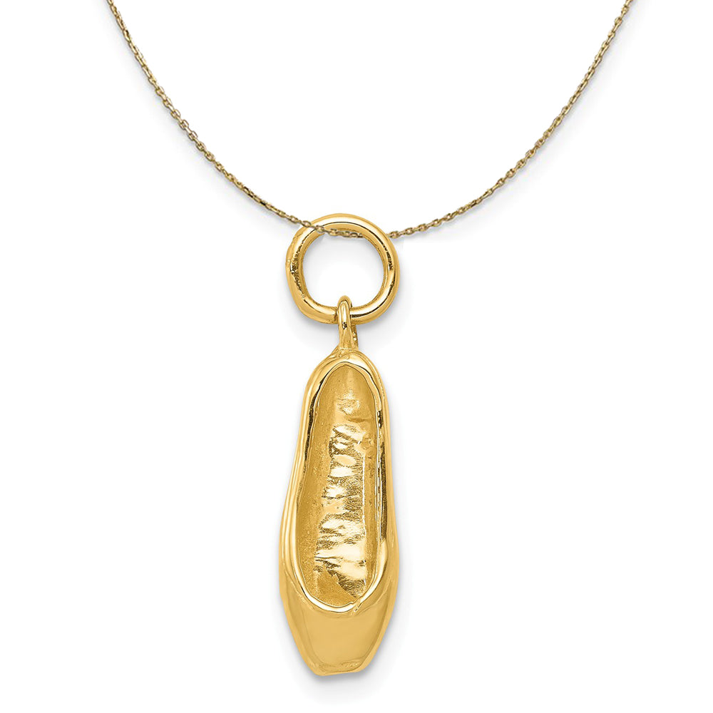 14k Yellow Gold Ballet Slipper Necklace, Item N20531 by The Black Bow Jewelry Co.