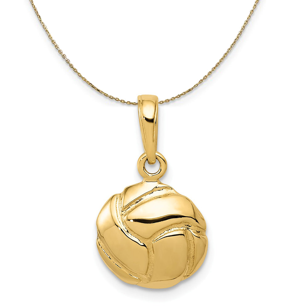14k Yellow Gold Volleyball Necklace, 11mm, Item N20548 by The Black Bow Jewelry Co.