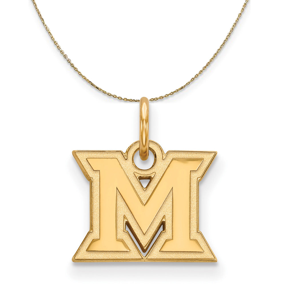14k Yellow Gold Miami U X-Small 'M' Necklace, Item N20576 by The Black Bow Jewelry Co.