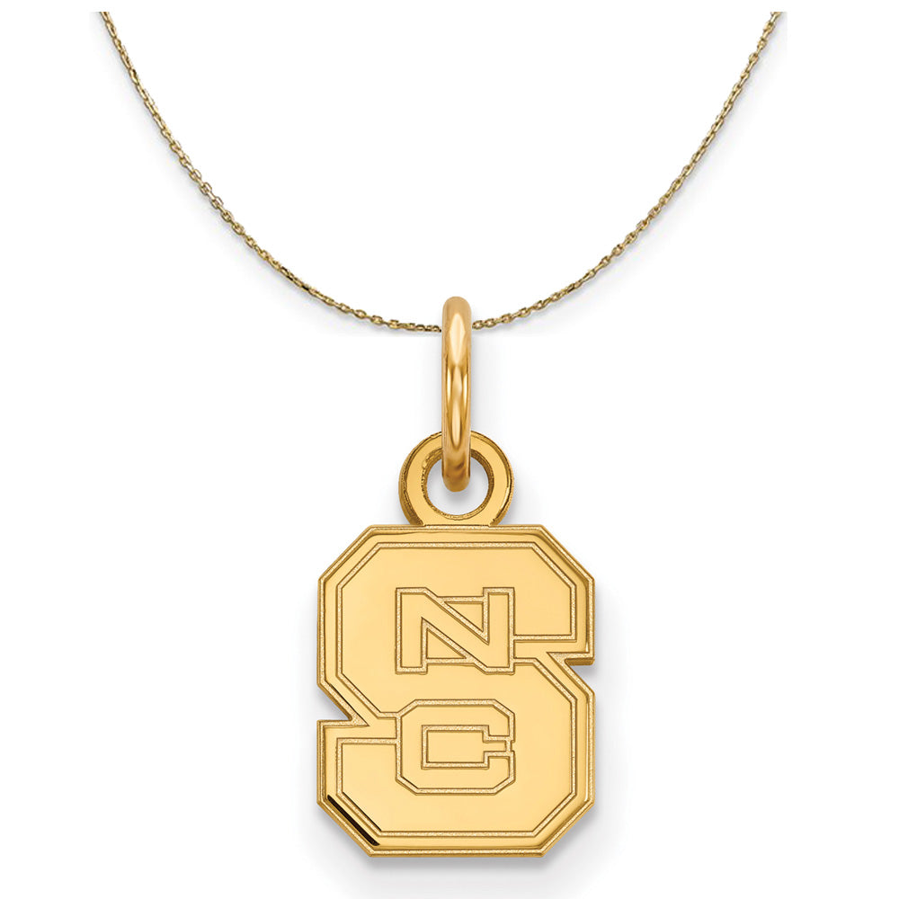 14k Yellow Gold North Carolina X-Small 'NCS' Necklace, Item N20577 by The Black Bow Jewelry Co.