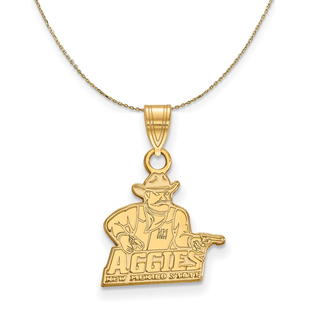 14k Yellow Gold New Mexico State Small Necklace, Item N20578 by The Black Bow Jewelry Co.
