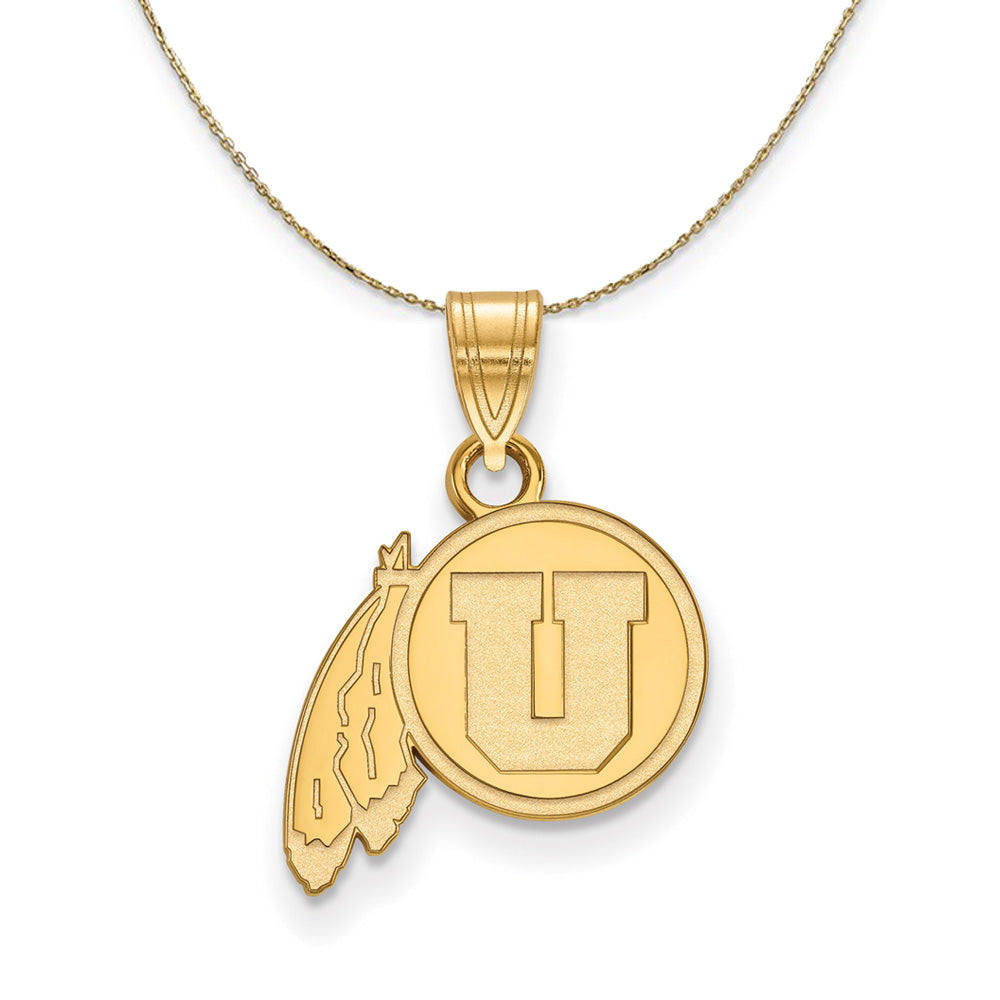 14k Yellow Gold U. of Utah Small Necklace, Item N20610 by The Black Bow Jewelry Co.