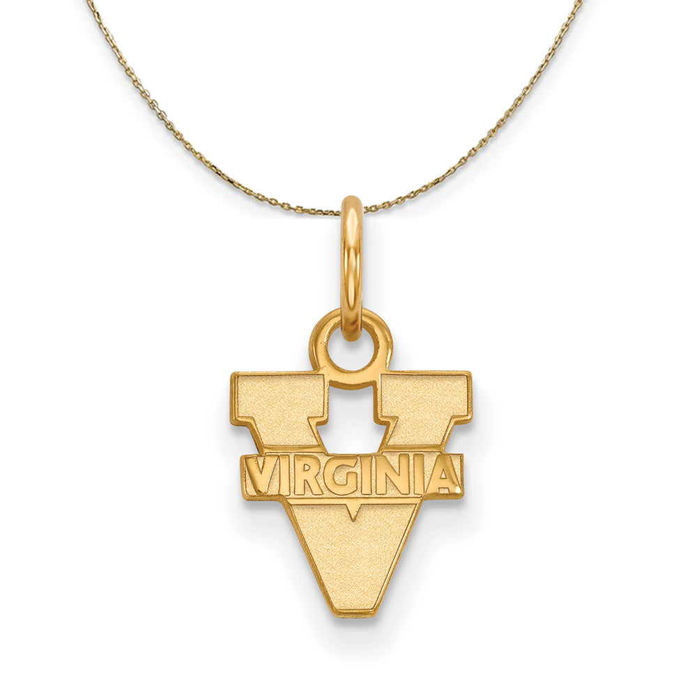 14k Yellow Gold U. of Virginia XS (Tiny) Logo Necklace, Item N20611 by The Black Bow Jewelry Co.