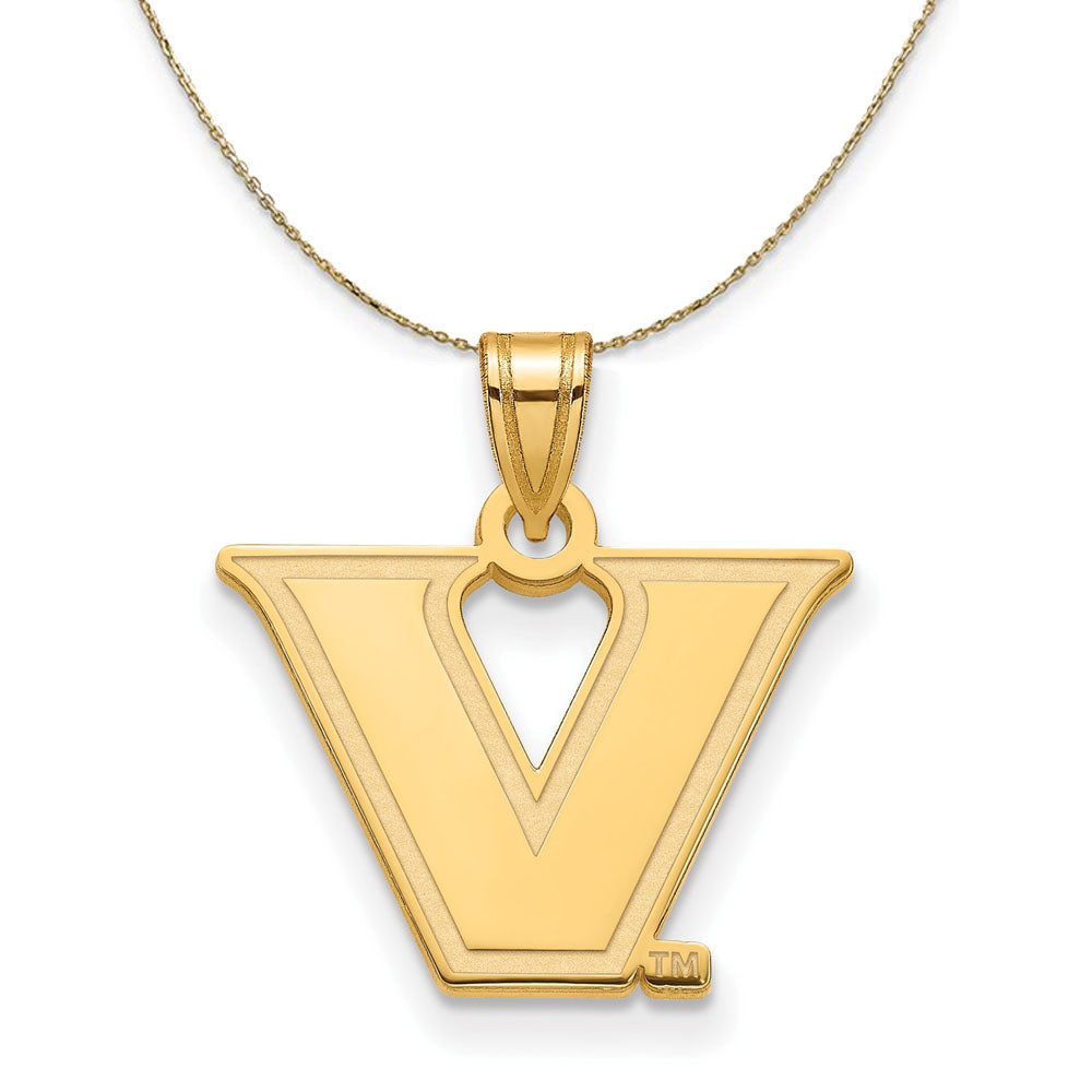 14k Yellow Gold Vanderbilt U. Small 'V' Star Necklace, Item N20616 by The Black Bow Jewelry Co.