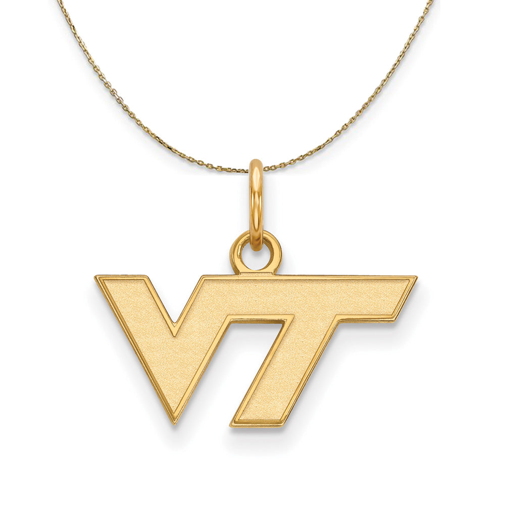 14k Yellow Gold Virginia Tech X-Small Necklace, Item N20619 by The Black Bow Jewelry Co.