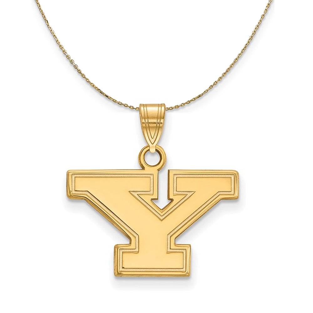 14k Yellow Gold Youngstown State Small Initial Y Necklace, Item N20626 by The Black Bow Jewelry Co.