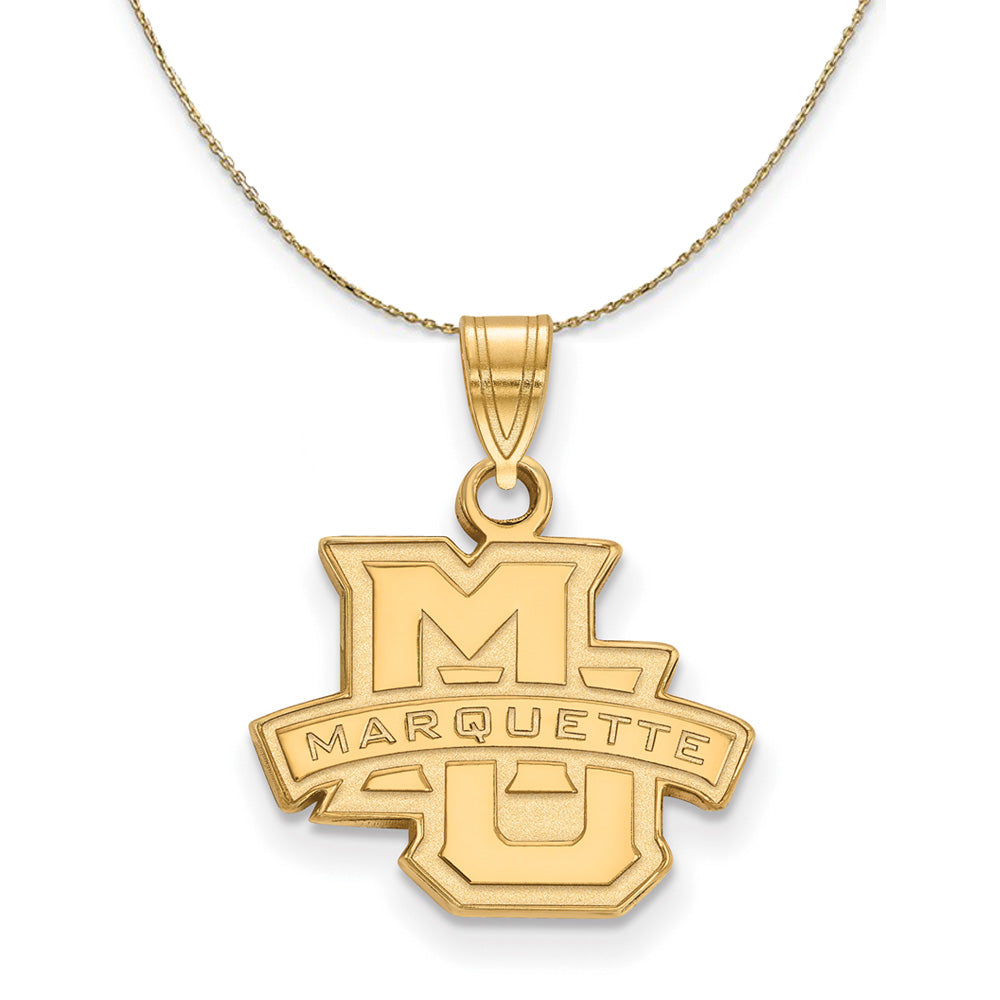 14k Yellow Gold Marquette U Small Logo Necklace, Item N20639 by The Black Bow Jewelry Co.