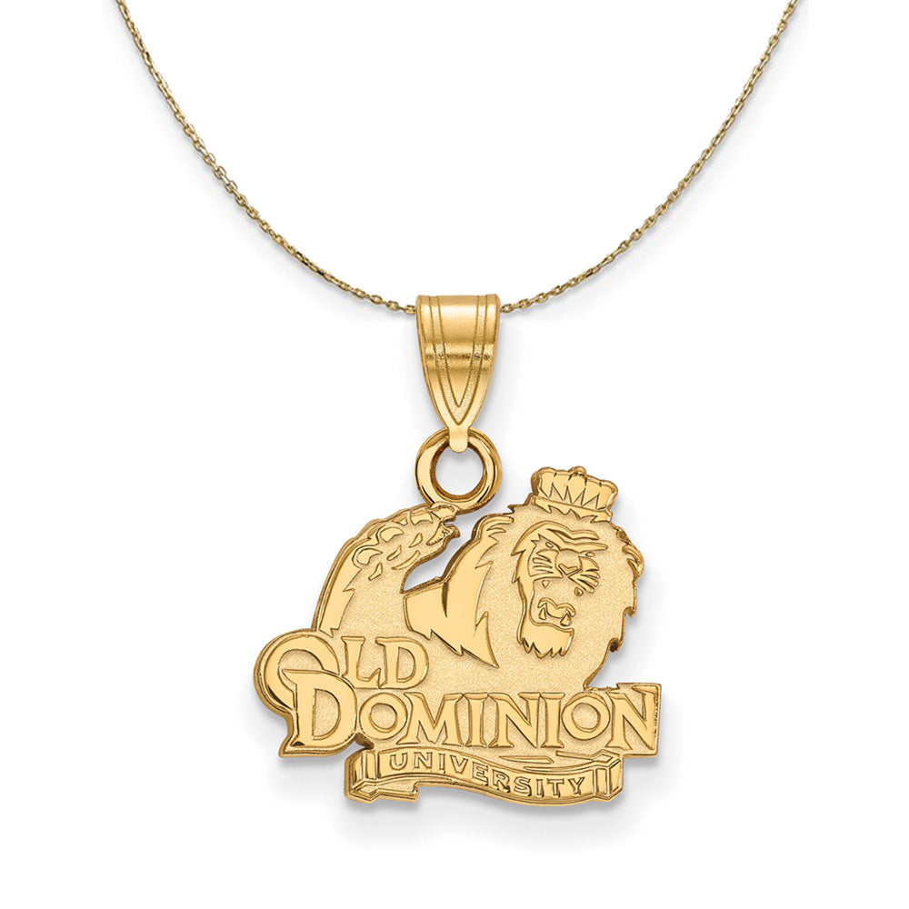 14k Yellow Gold Old Dominion U. Small Logo Necklace, Item N20643 by The Black Bow Jewelry Co.