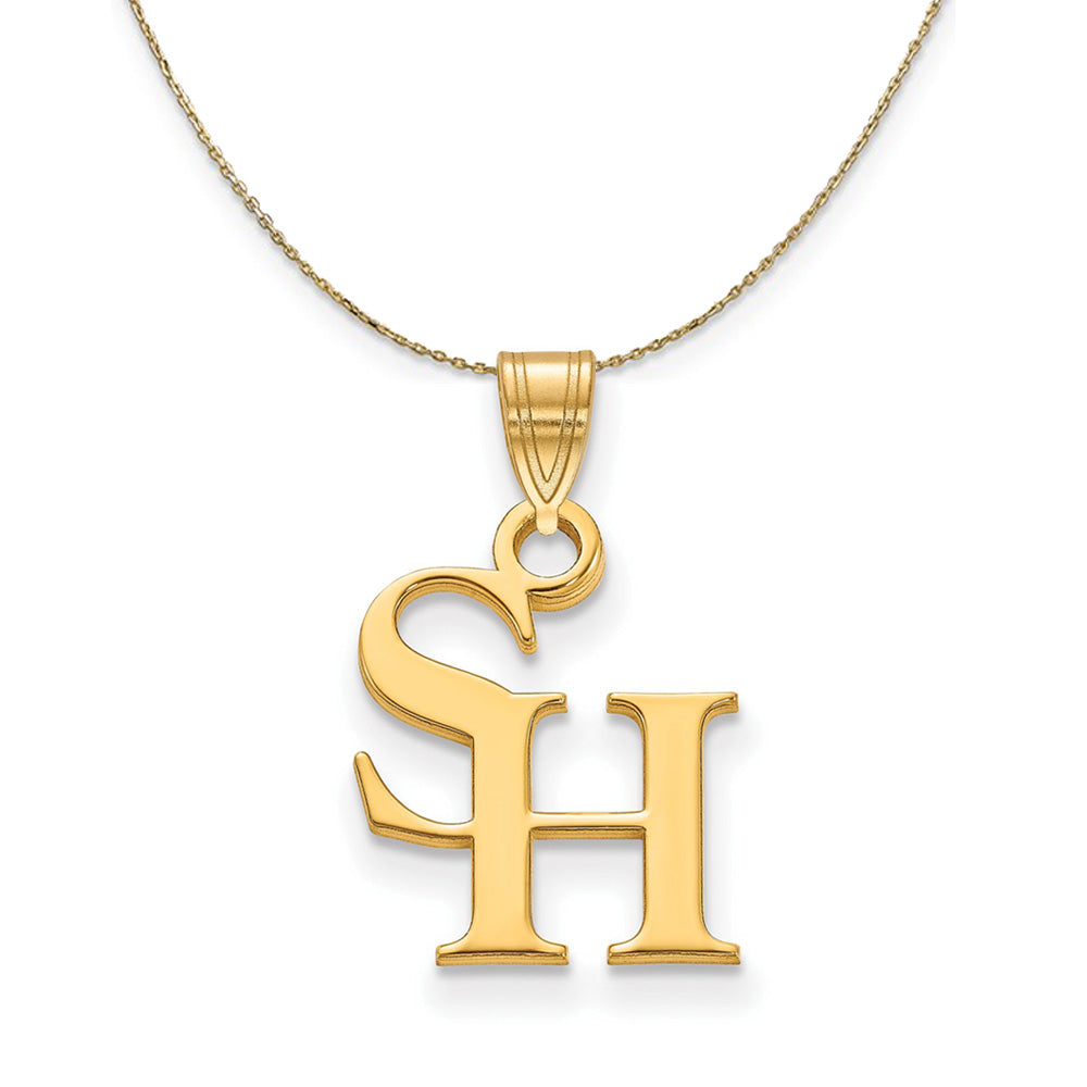 14k Yellow Gold Sam Houston State Small Necklace, Item N20650 by The Black Bow Jewelry Co.