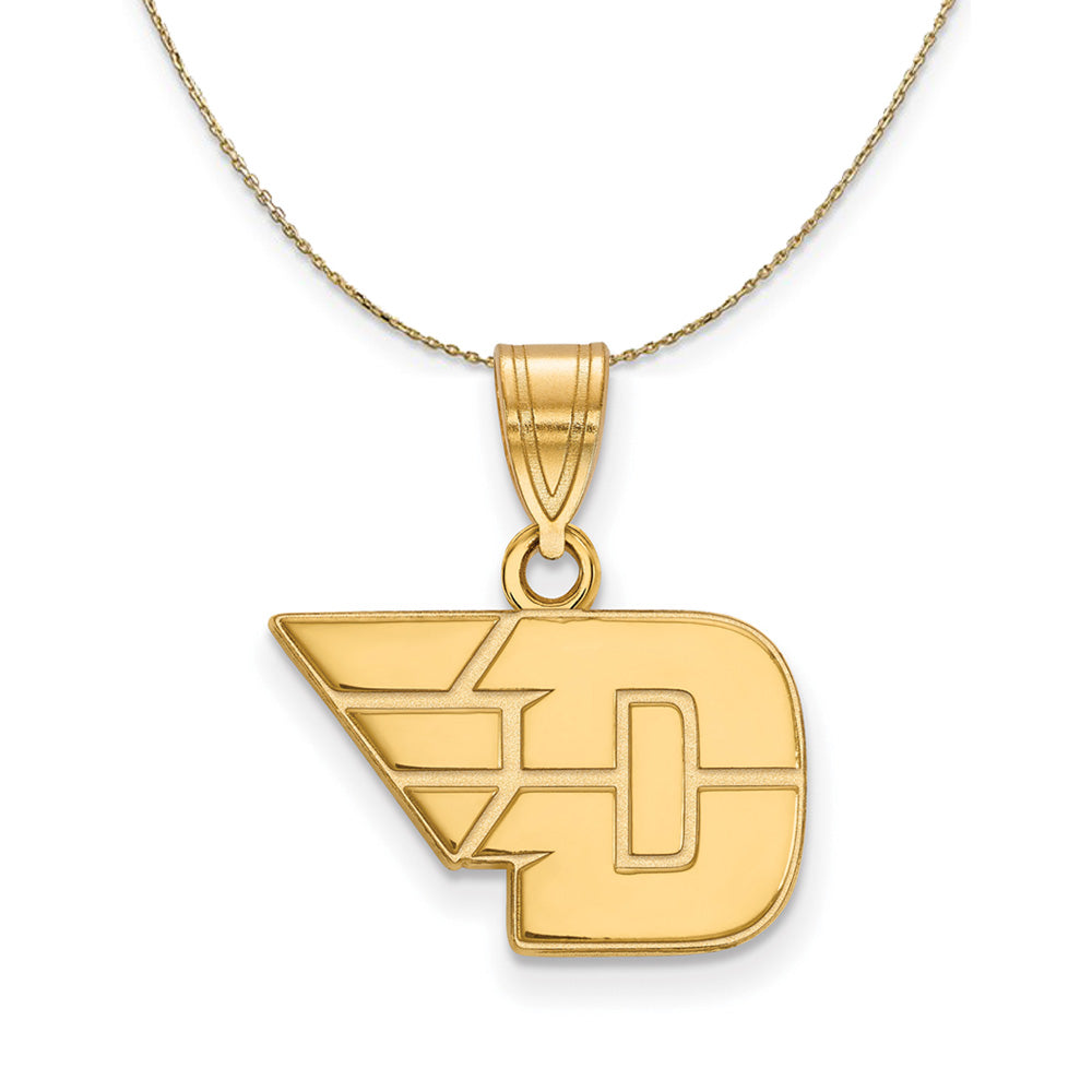 14k Yellow Gold U of Dayton Small Necklace, Item N20659 by The Black Bow Jewelry Co.