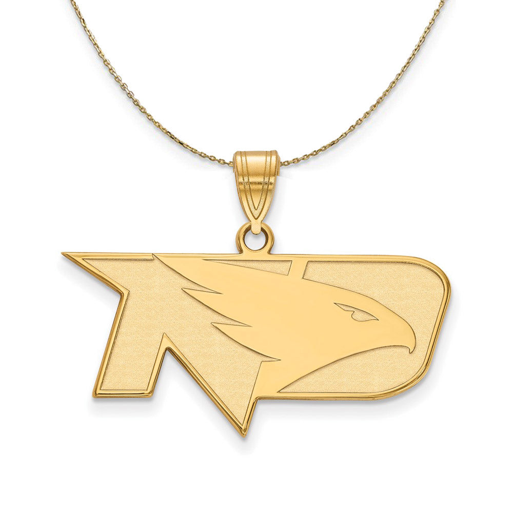 14k Yellow Gold North Dakota Small Logo Necklace, Item N20662 by The Black Bow Jewelry Co.