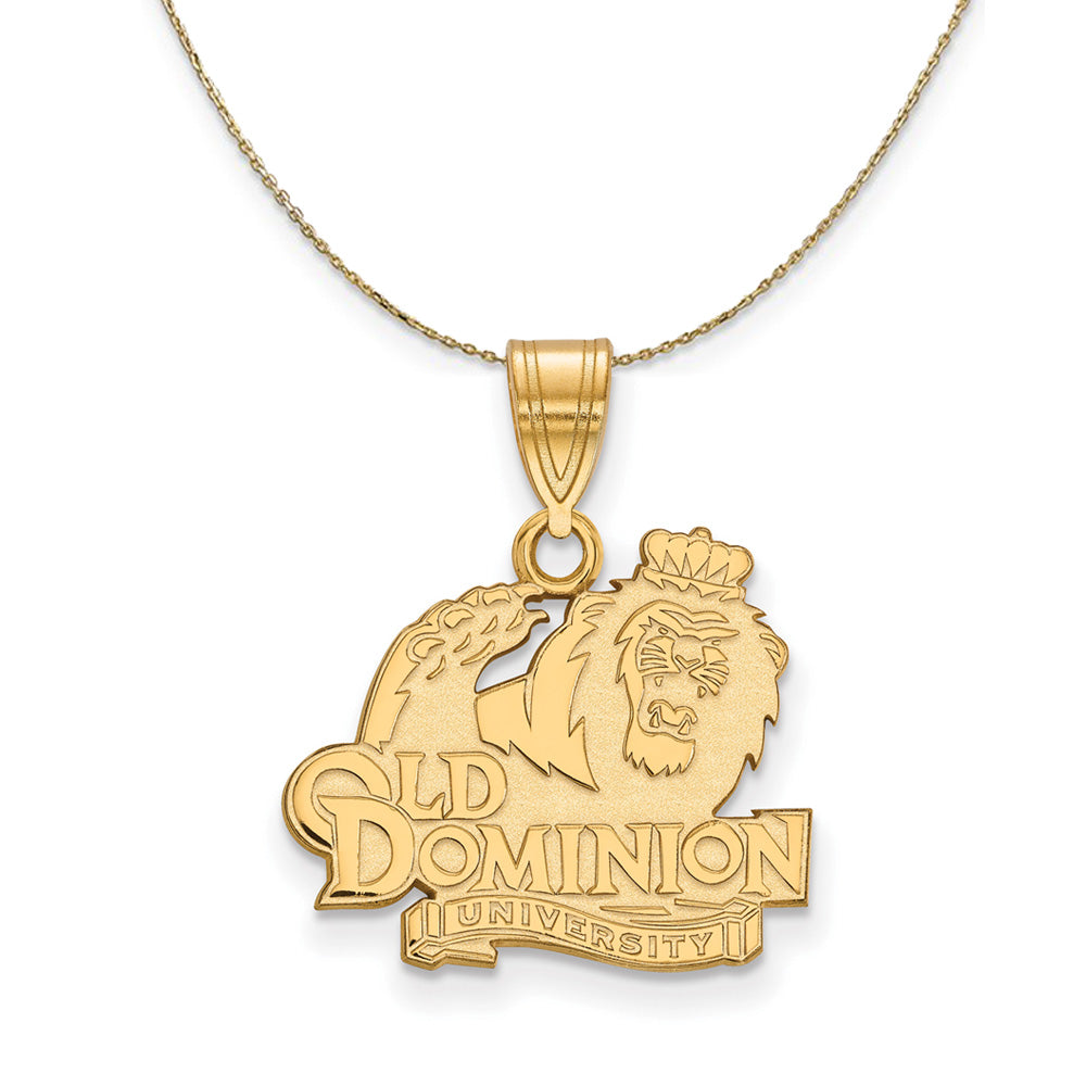 14k Yellow Gold Old Dominion U. Medium Logo Necklace, Item N20692 by The Black Bow Jewelry Co.