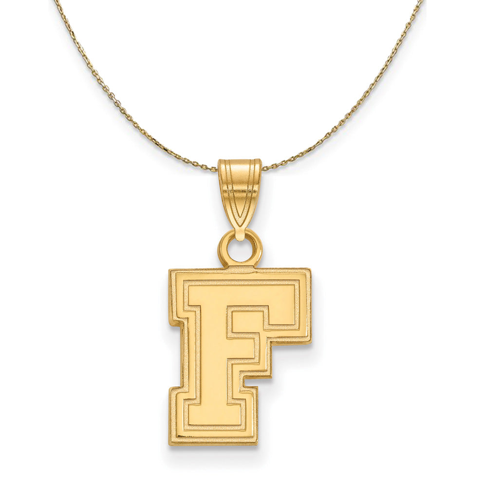14k Yellow Gold Fordham U Small Necklace, Item N20725 by The Black Bow Jewelry Co.