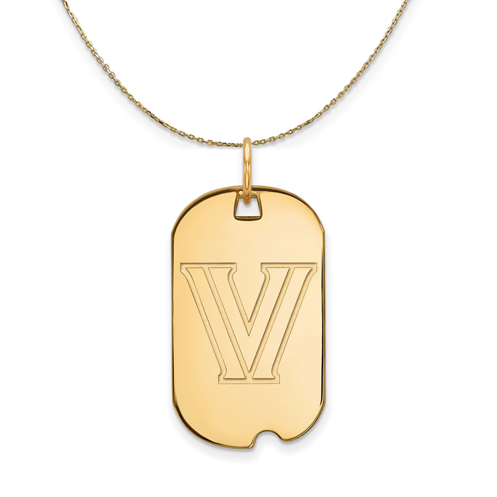 14k Yellow Gold Villanova U. Dog Tag Necklace, Item N20752 by The Black Bow Jewelry Co.