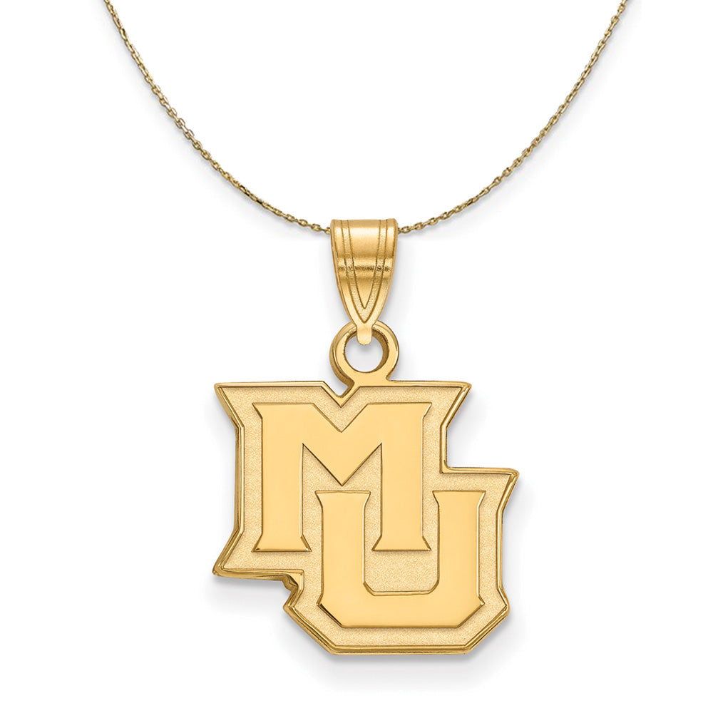 14k Yellow Gold Marquette U Small 'MU' Necklace, Item N20756 by The Black Bow Jewelry Co.