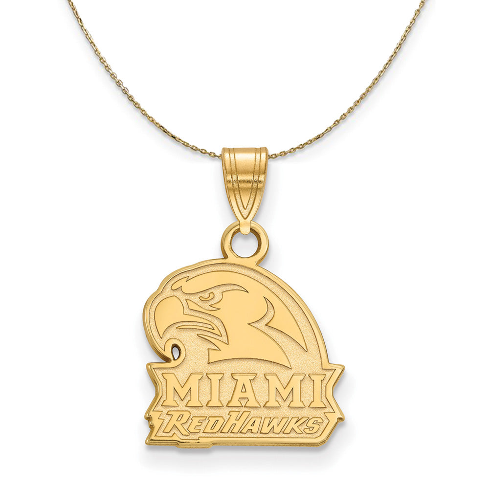 14k Yellow Gold Miami U Small Logo Necklace, Item N20775 by The Black Bow Jewelry Co.