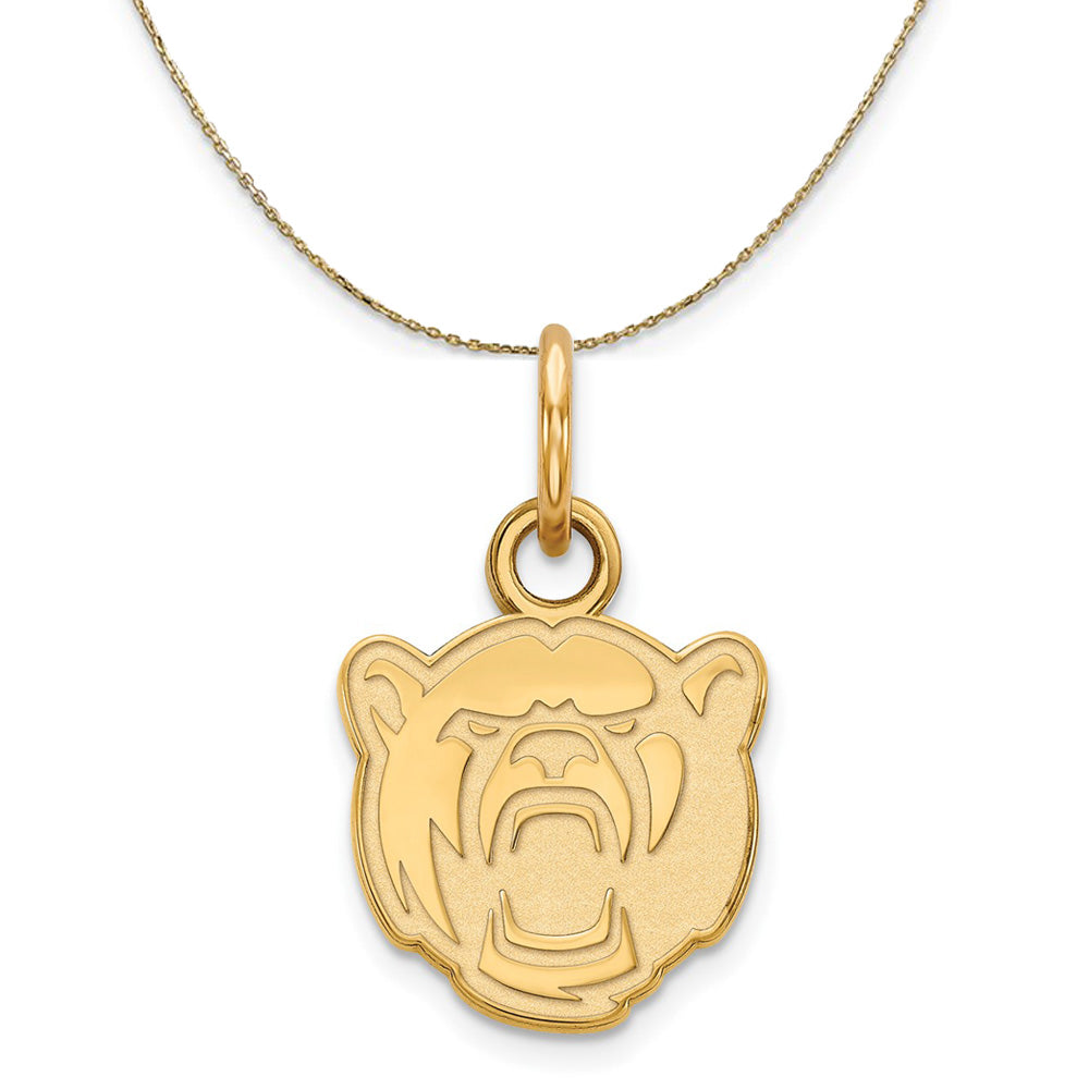 14k Yellow Gold Baylor U XS (Tiny) Bear Necklace, Item N20787 by The Black Bow Jewelry Co.