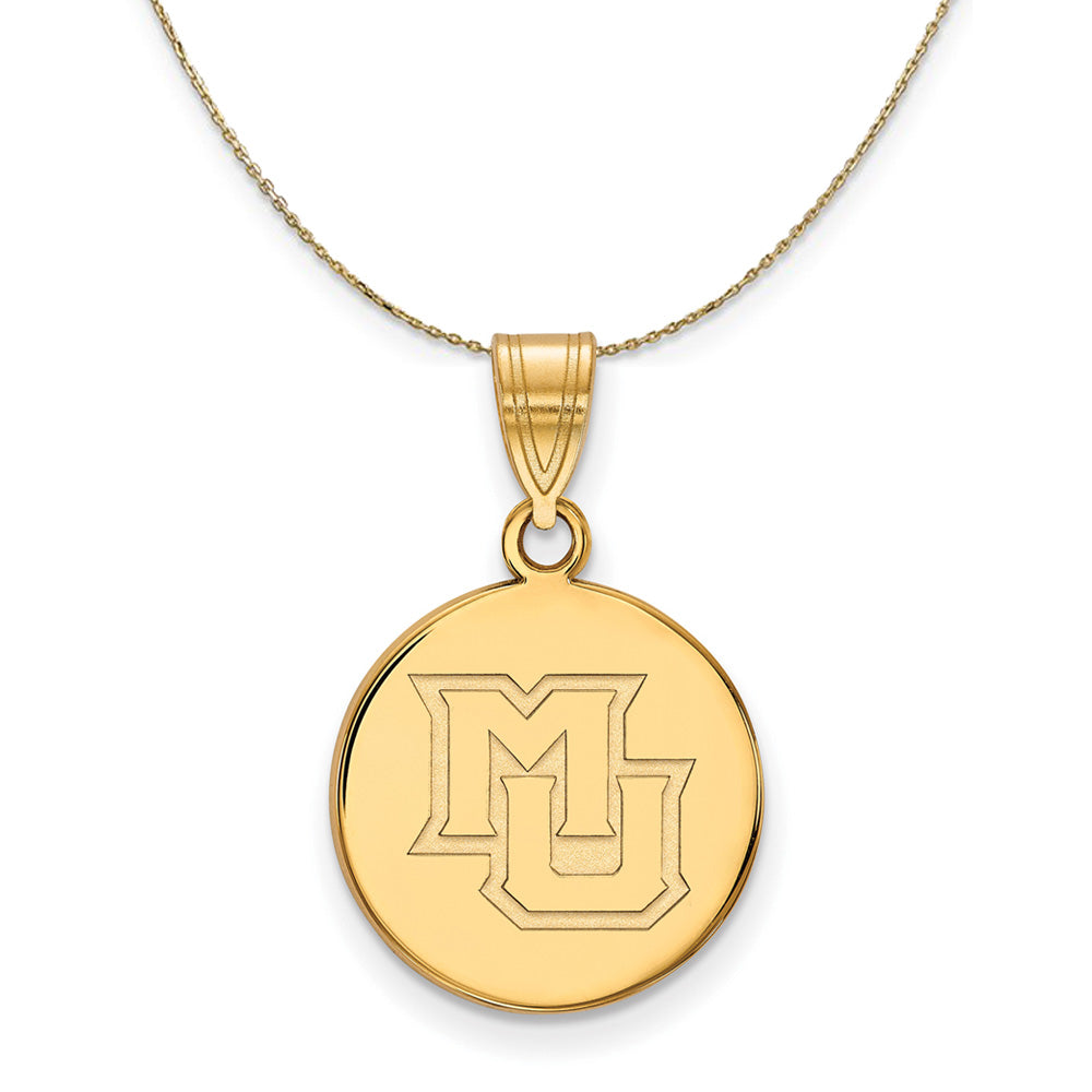 14k Yellow Gold Marquette U Medium Disc Necklace, Item N20788 by The Black Bow Jewelry Co.