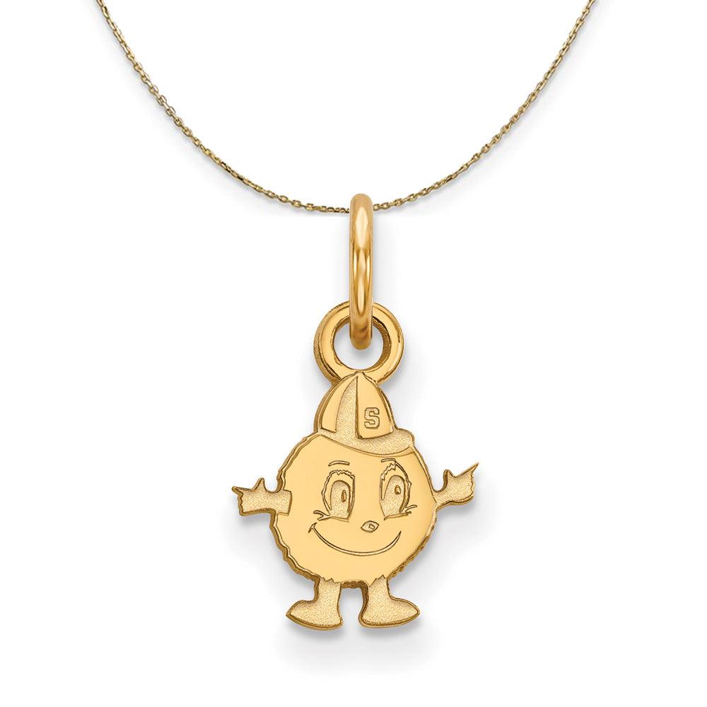 14k Yellow Gold Syracuse U. X-Small Necklace, Item N20789 by The Black Bow Jewelry Co.