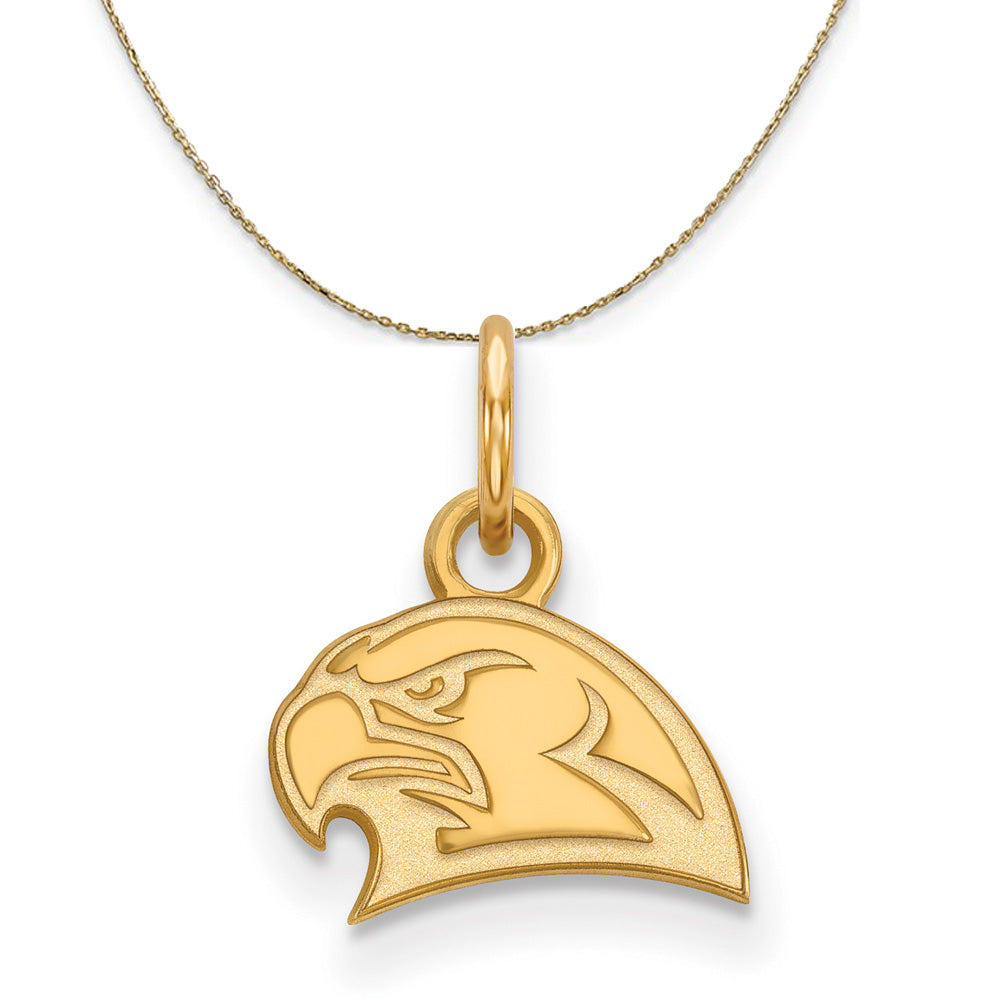 14k Yellow Gold Miami U XS (Tiny) Logo Necklace, Item N20792 by The Black Bow Jewelry Co.