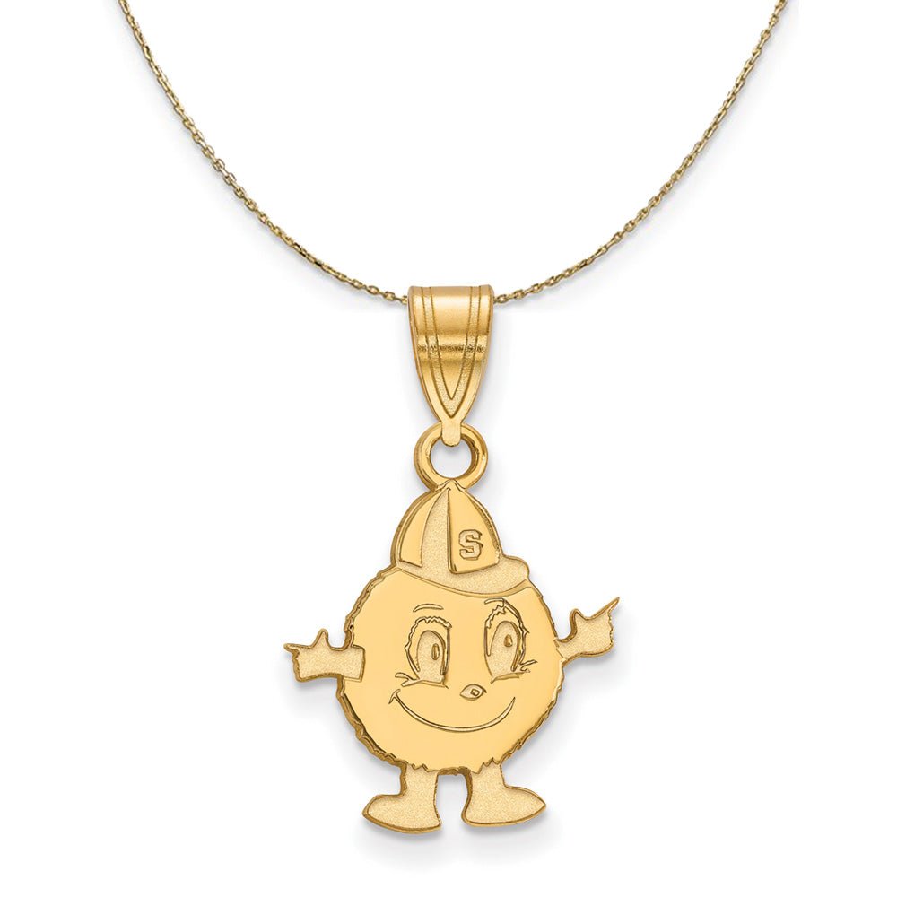 14k Yellow Gold Syracuse U. Medium Necklace, Item N20798 by The Black Bow Jewelry Co.