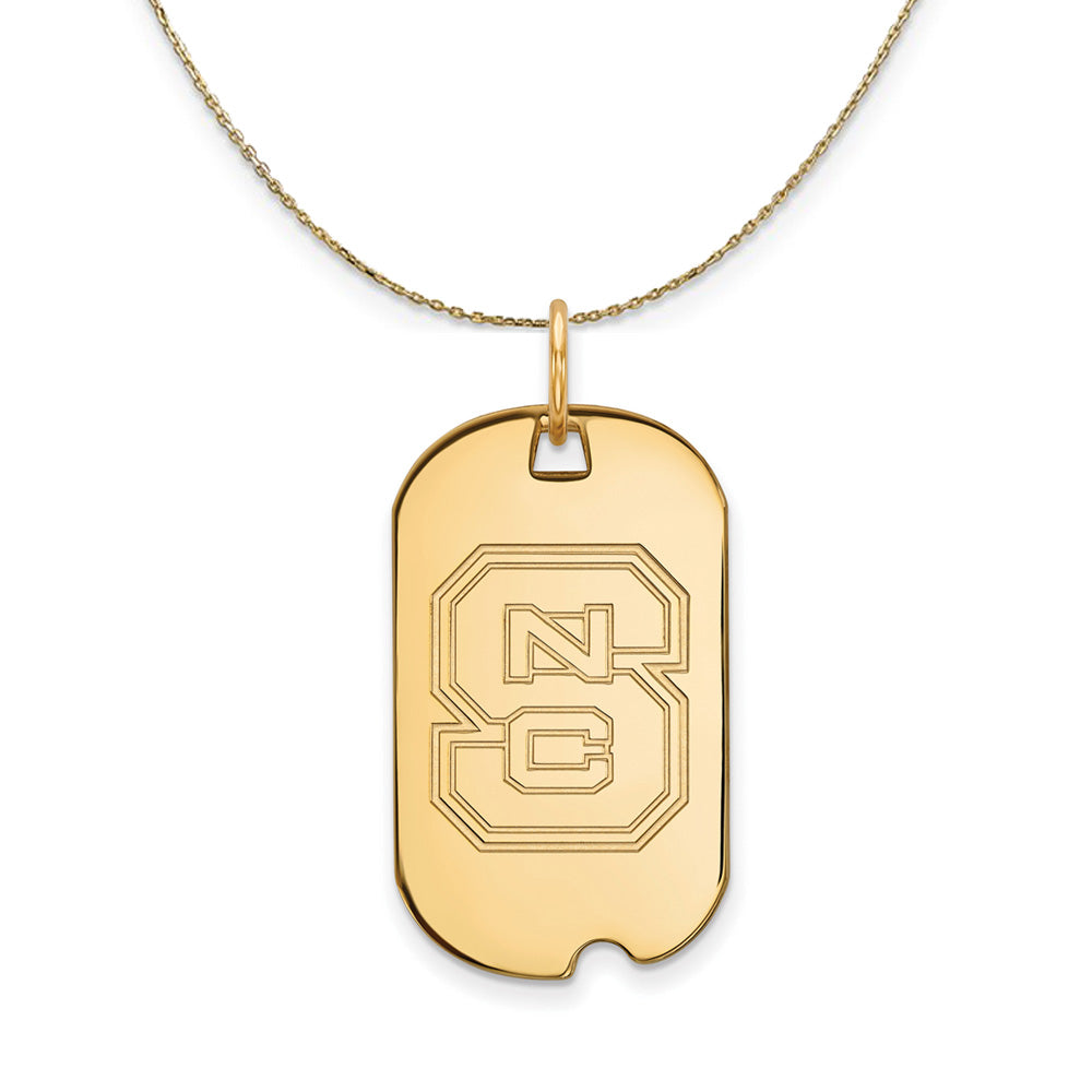 14k Yellow Gold North Carolina 'NCS' Dog Tag Necklace, Item N20808 by The Black Bow Jewelry Co.