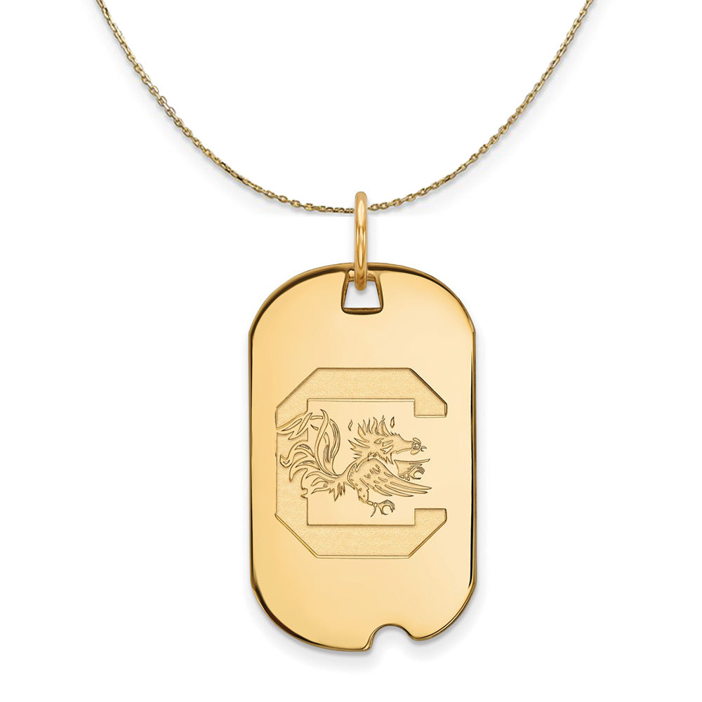 14k Yellow Gold South Carolina Dog Tag Necklace, Item N20816 by The Black Bow Jewelry Co.