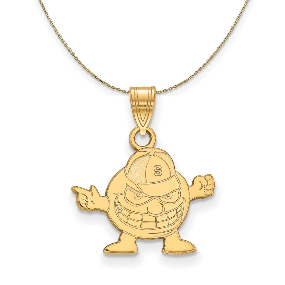 14k Yellow Gold Syracuse U. Small Necklace, Item N20841 by The Black Bow Jewelry Co.