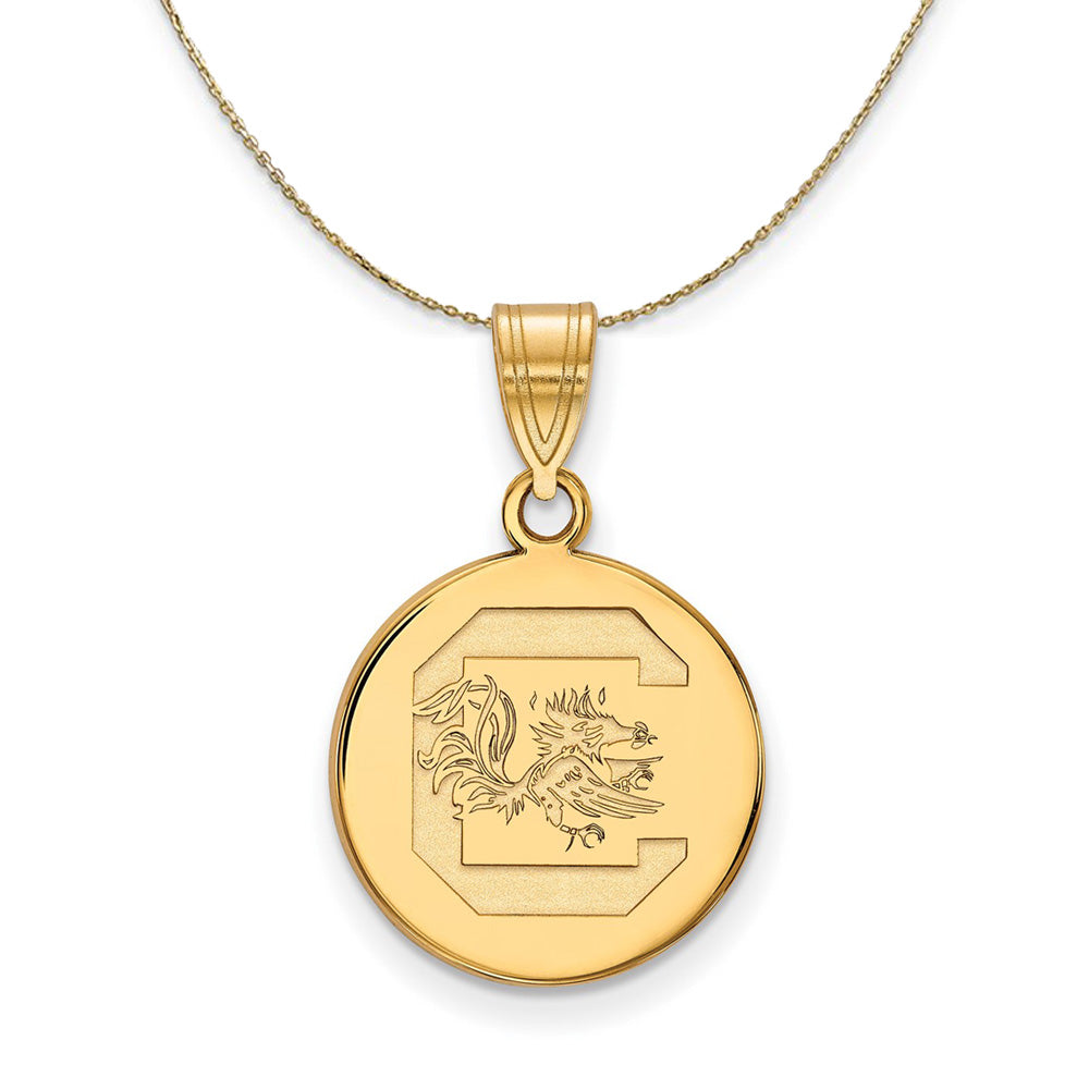 14k Yellow Gold South Carolina Medium Disc Necklace, Item N20854 by The Black Bow Jewelry Co.