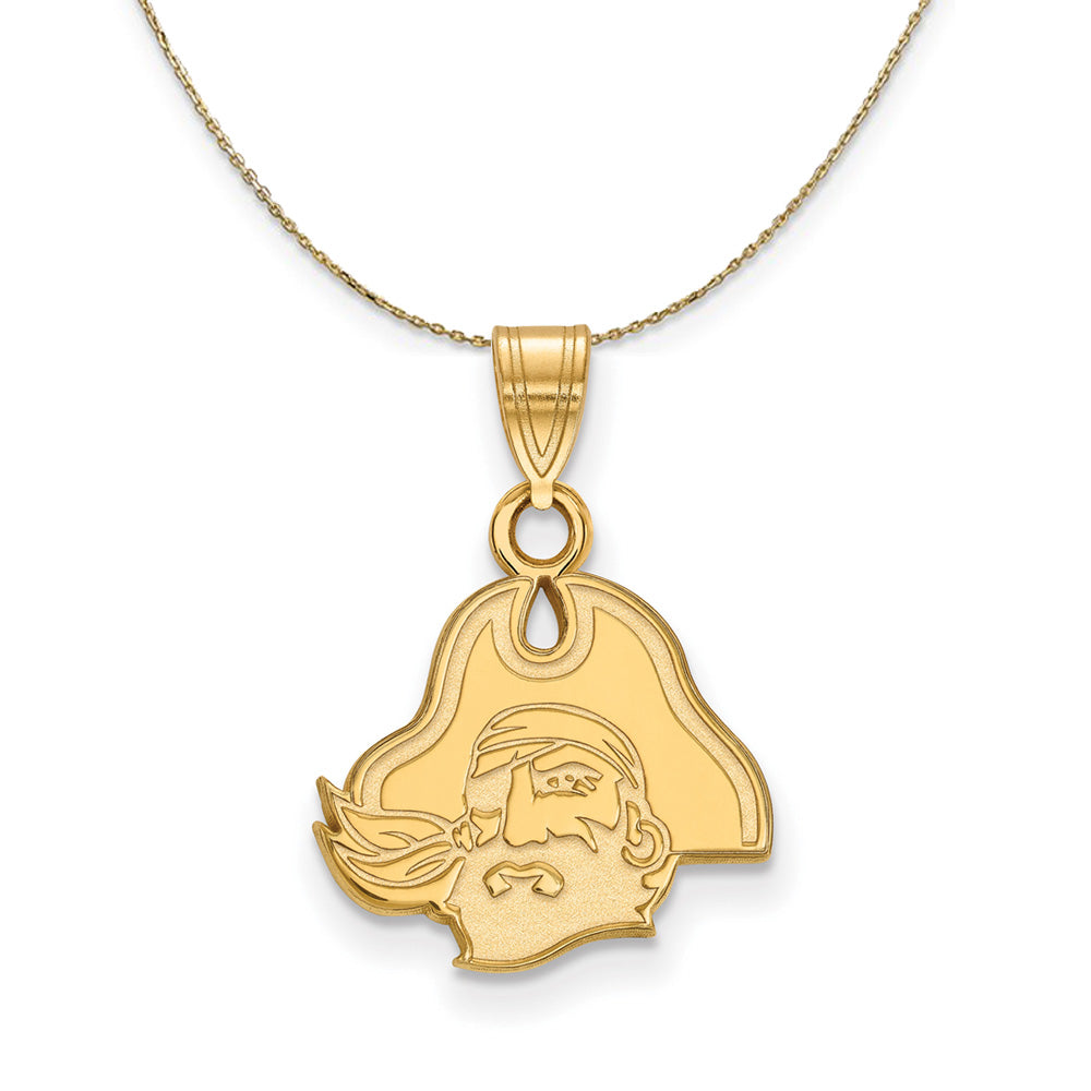 14k Yellow Gold East Carolina U Small Necklace, Item N20859 by The Black Bow Jewelry Co.