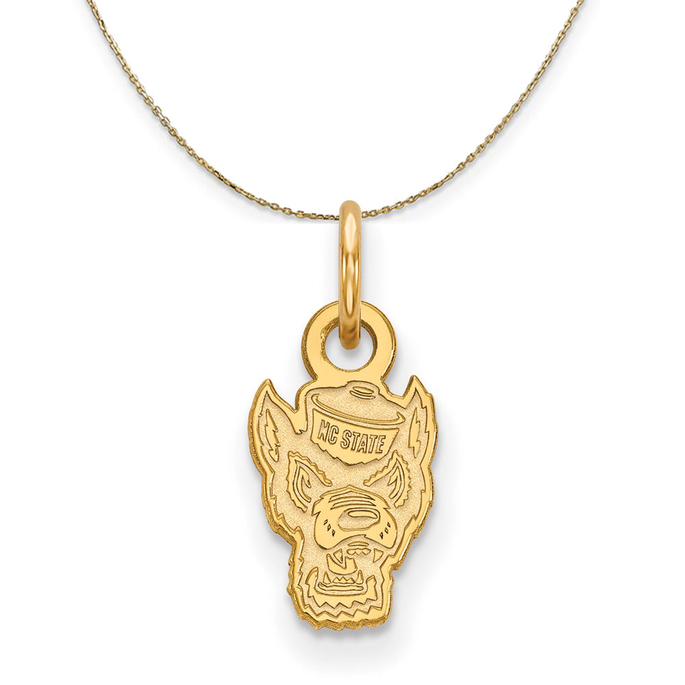 14k Yellow Gold North Carolina X-Sm Logo Necklace, Item N20875 by The Black Bow Jewelry Co.