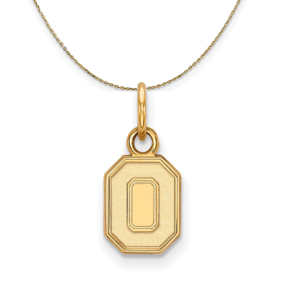 14k Yellow Gold Ohio State X-Small 'O' Logo Necklace, Item N20887 by The Black Bow Jewelry Co.