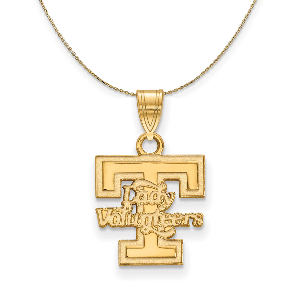14k Yellow Gold U. of Tennessee Small Lady Vols Necklace, Item N20890 by The Black Bow Jewelry Co.