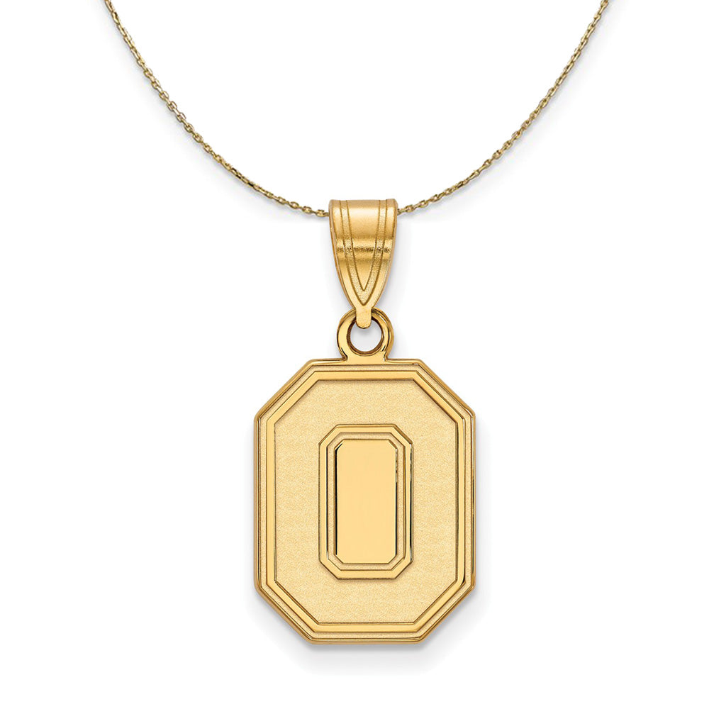 14k Yellow Gold Ohio State Md Logo Necklace, Item N20905 by The Black Bow Jewelry Co.