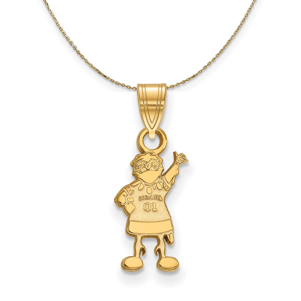 14k Yellow Gold South Carolina Sm Mascot Necklace, Item N20923 by The Black Bow Jewelry Co.