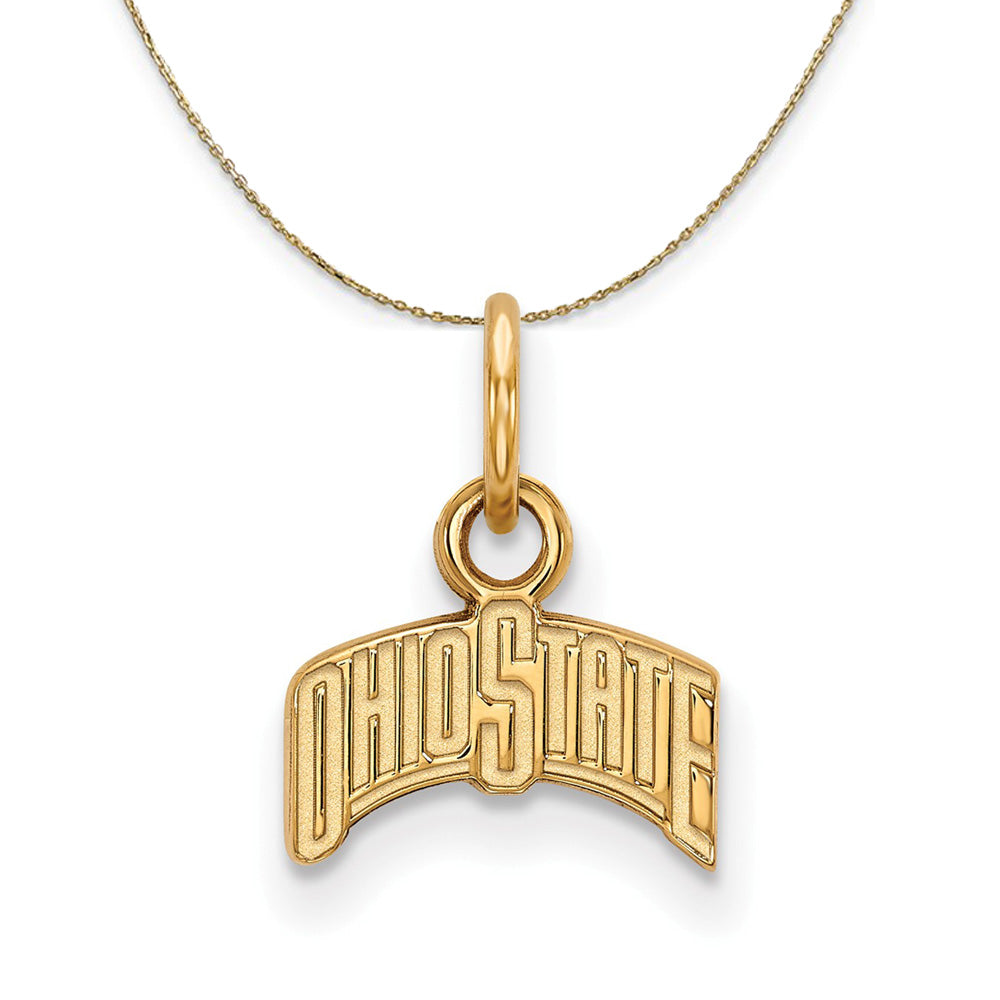 14k Yellow Gold Ohio State X-Small Necklace, Item N20931 by The Black Bow Jewelry Co.