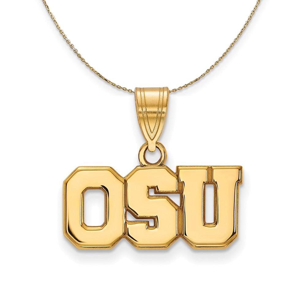 14k Yellow Gold Ohio State Medium Necklace, Item N20950 by The Black Bow Jewelry Co.