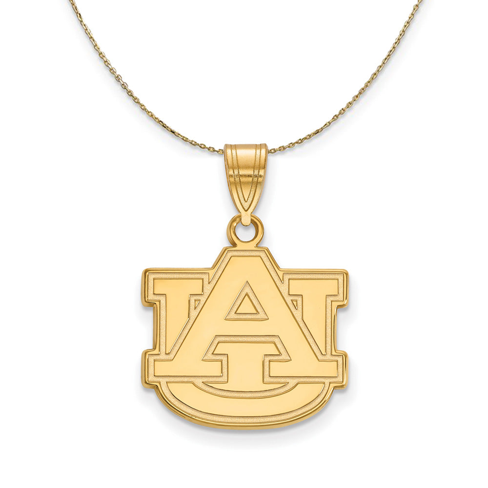 14k Yellow Gold Auburn U Medium 'AU' Necklace, Item N20961 by The Black Bow Jewelry Co.