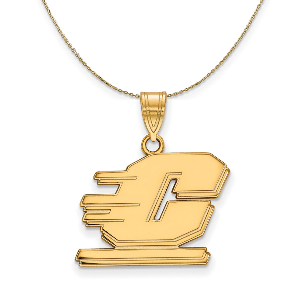 14k Yellow Gold Central Michigan U Medium Necklace, Item N20964 by The Black Bow Jewelry Co.