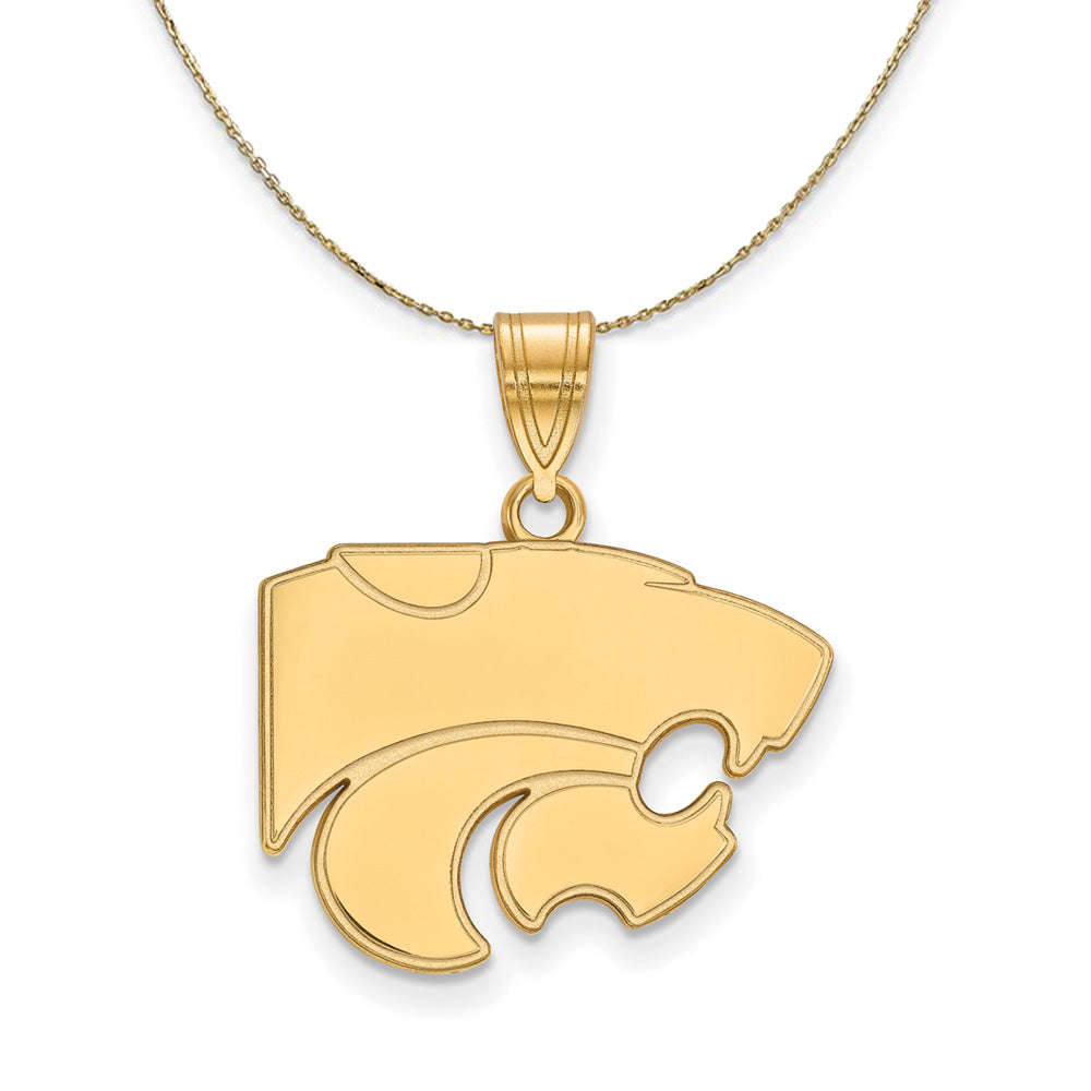14k Yellow Gold Kansas State Wildcats Md Mascot Necklace, Item N20974 by The Black Bow Jewelry Co.