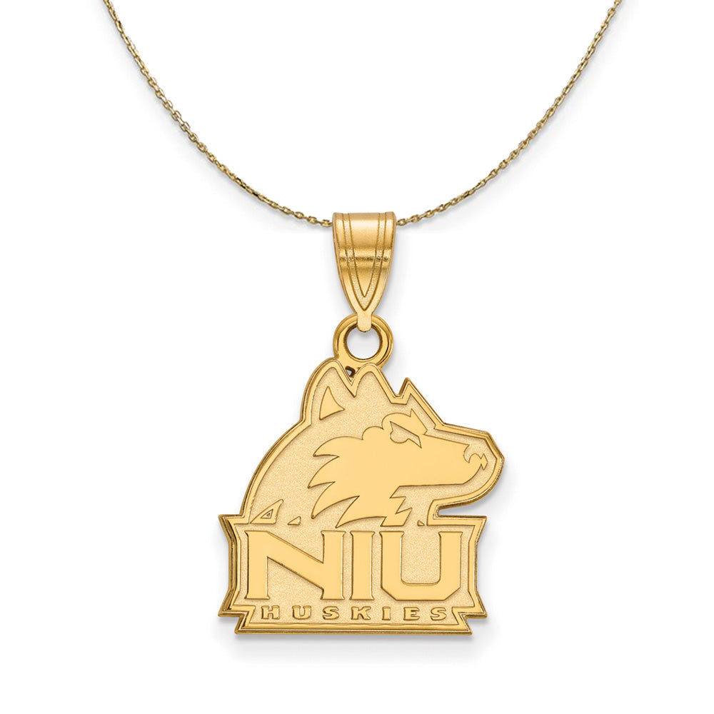 14k Yellow Gold Northern Illinois U. Medium Necklace, Item N20979 by The Black Bow Jewelry Co.