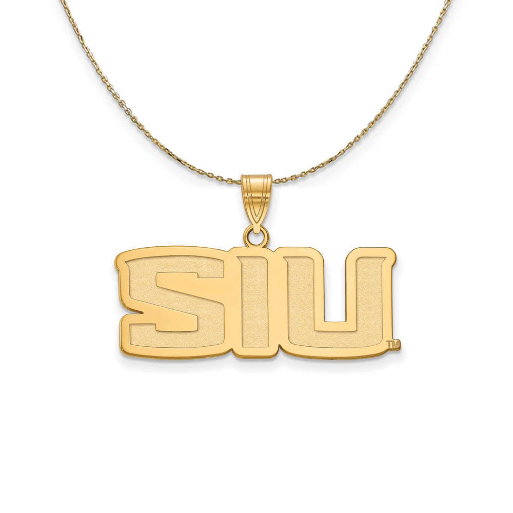 14k Yellow Gold Southern Illinois U. Md "SIU' Necklace, Item N20982 by The Black Bow Jewelry Co.